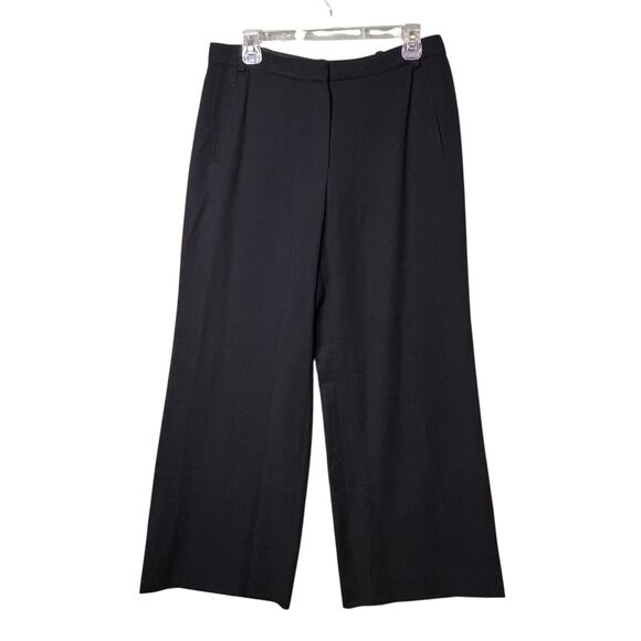 Armani Collezioni Pants Womens 10 Black Wide Leg Wool Trousers Made Italy Office - Picture 15 of 15